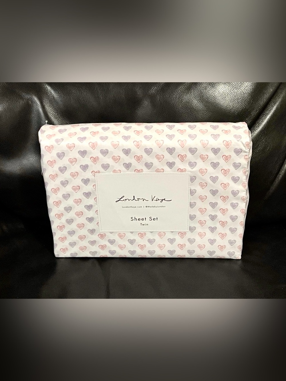 London Kaye Hearts Twin Sheet Set
